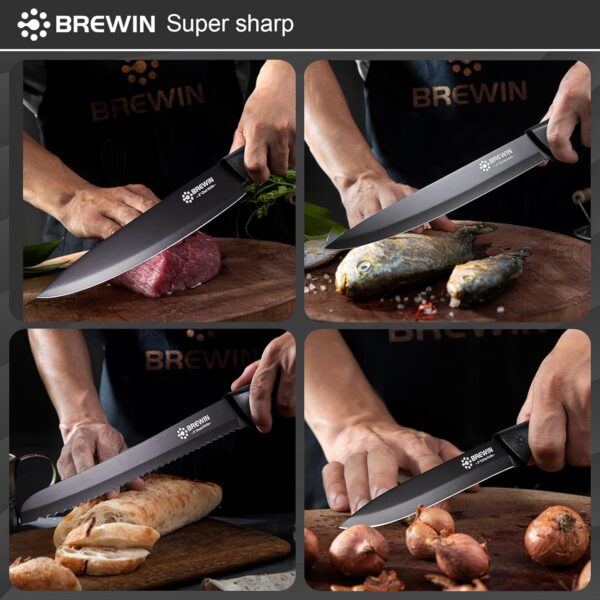 Brewin Kitchen Knife Set with Universal Knife Block – Dishwasher Safe - Image 2