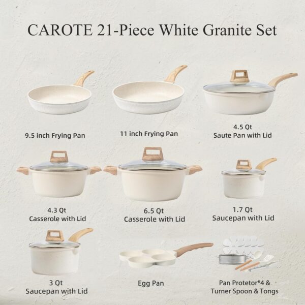 CAROTE 21Pcs Pots and Pans Set - Image 4